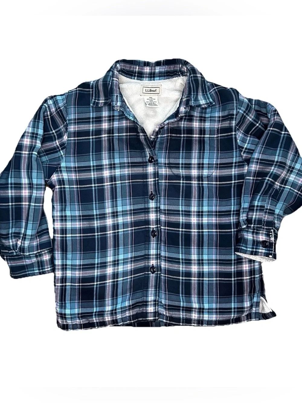 L.L. Bean Multicolor Plaid Fleece-Lined bottom up Shirt jacket